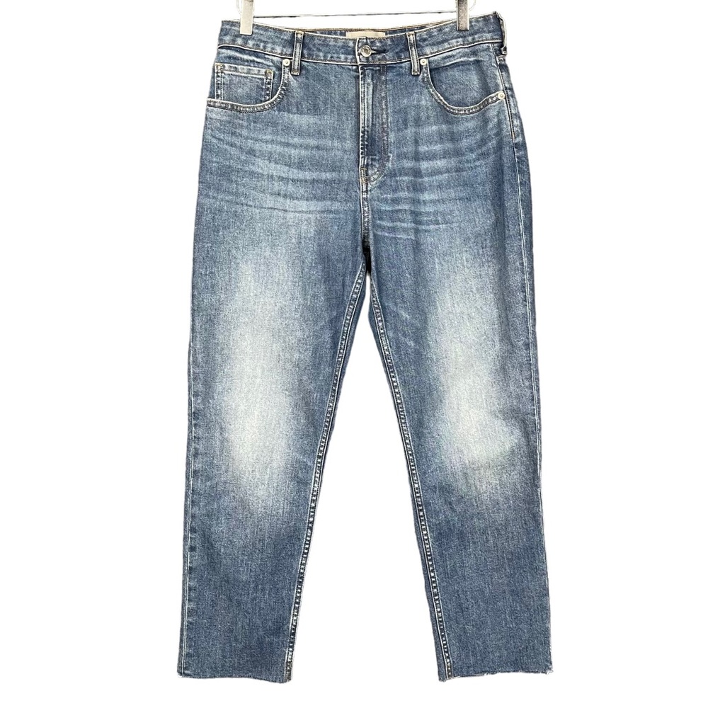 Everlane Jeans Womens 30 Ankle Blue Denim Raw Hem The Curvy Cheeky Jean Hi Rise